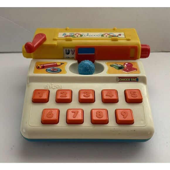1980s Typewriter Toy WORKS! By Italian Chicco Brand Vintage 80s